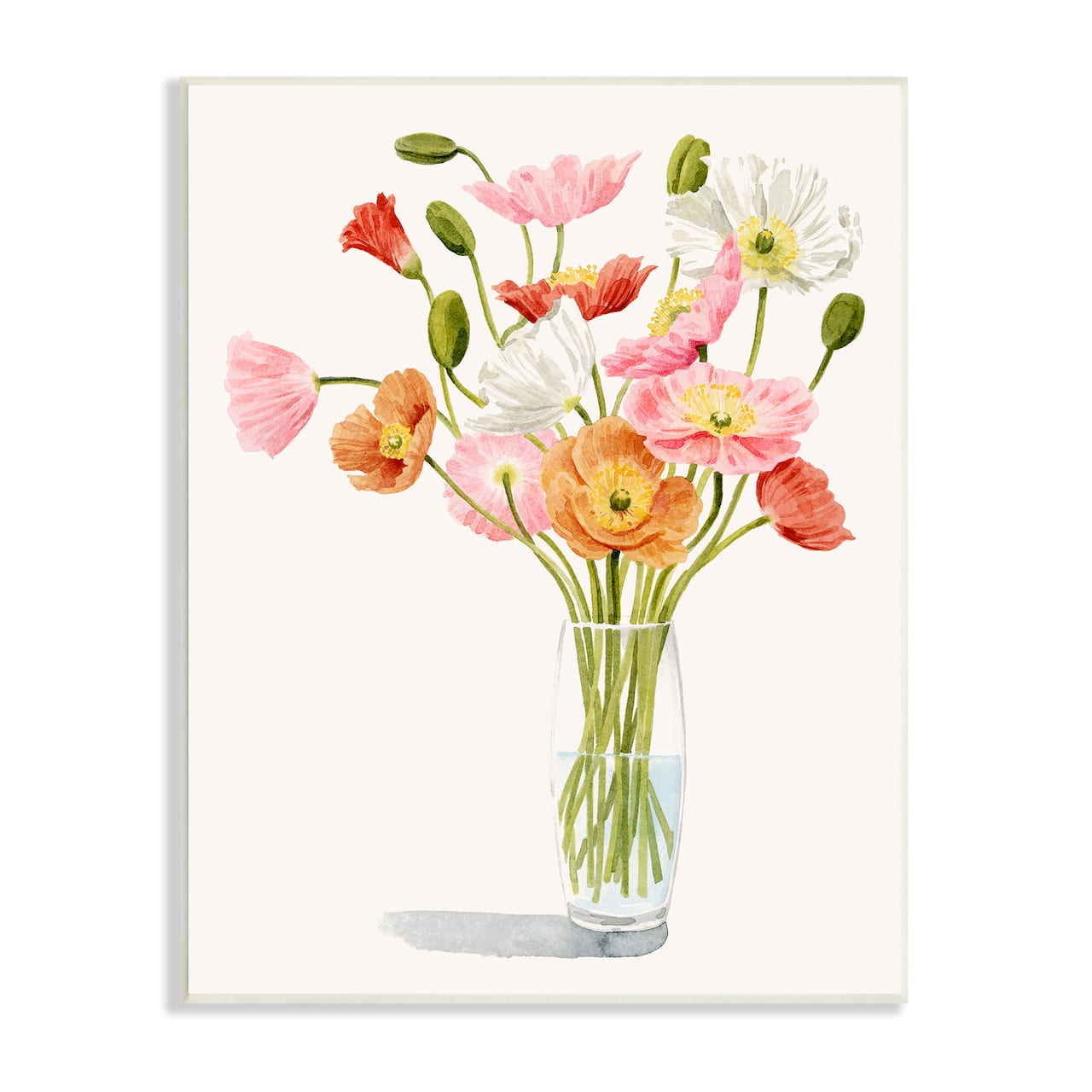 Stupell Industries Vivid Poppies Glass Floral Bouquet Arrangement Wall Plaque Art